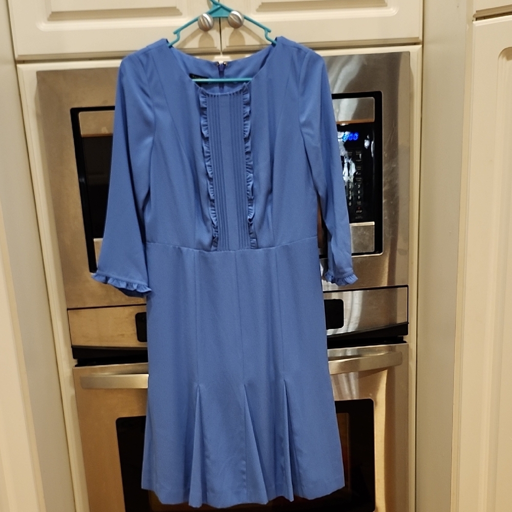 Talbots Elegant Blue Long Sleeve Dress